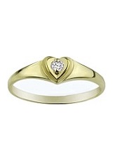 handsome little yellow gold round cz baby ring